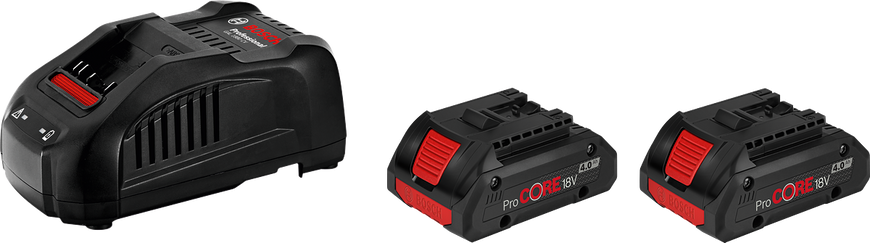 Стартовый комплект: Быстрозарядное устройство GAL 1880 CV + 2 х АКБ ProCORE18V 4.0Ah Bosch Professional, артикул: 1600A016GF, код товара: TLB-00802 фото