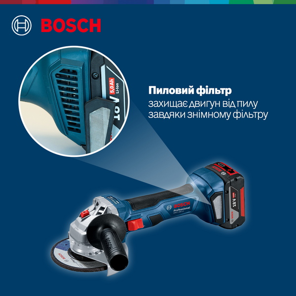 Аккумуляторная угловая шлифовальная машина GWS 180-LI, SOLO Bosch Professional, артикул: 06019H9020, код товара: TLB-04010 фото