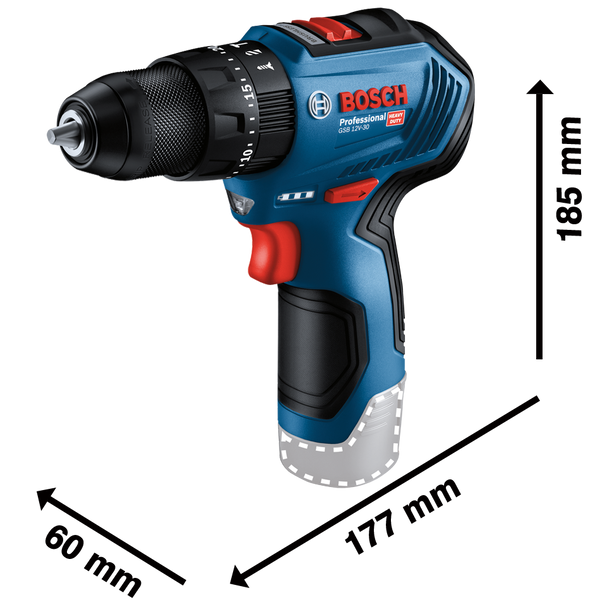 Акумуляторний ударний дриль-шуруповерт GSB 12V-30, SOLO Bosch Professional, артикул: 06019G9102, код товару: TLB-04202 фото