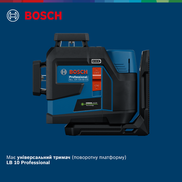 Линейный лазер GLL 12V-100-33 CG Bosch Professional, артикул: 0601065400, код товара: TLB-01120 фото