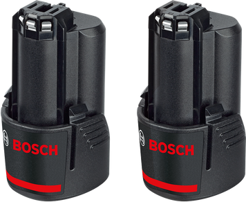 Набір акумуляторних батарей 2 х GBA 12V 3.0Ah Bosch Professional, артикул: 1600A00X7D, код товару: TLB-00612 фото