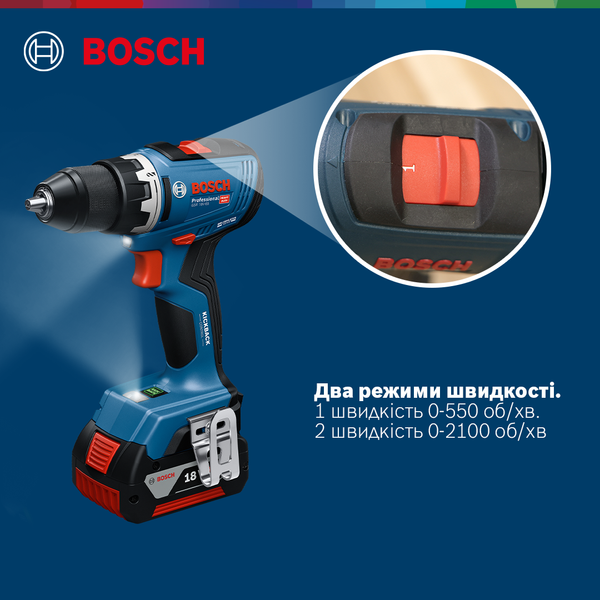 Аккумуляторная дрель-шуруповерт GSR 18V-65 + 2 x АКБ GBA 18V 5.0Ah + ЗП GAL 18V-40 + кейс L-BOXX 136 Bosch Professional, артикул: 06019N3203, код товара: TLB-04244 фото