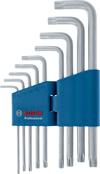 Набор шестигранных ключей, TORX, 9 предметов Bosch Professional, артикул: 1600A01TH4, код товара: TLB-06400 фото
