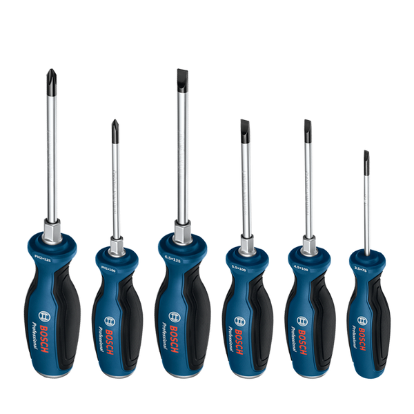 Профессиональный набор отверток SL; PH, 6 предметов Bosch Professional, артикул: 1600A016BF, код товара: TLB-06014 фото