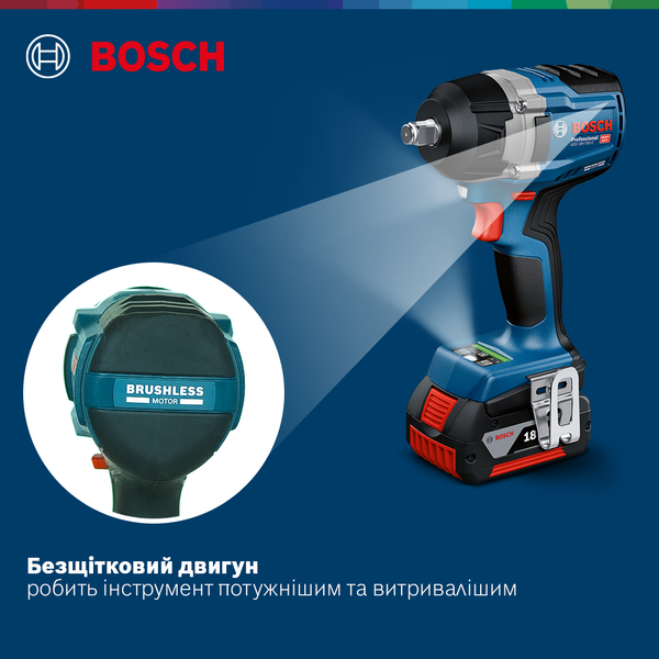 Акумуляторний ударний гайковерт GDS 18V-750 C, SOLO Bosch Professional, артикул: 06019L9000, код товару: TLB-04421 фото