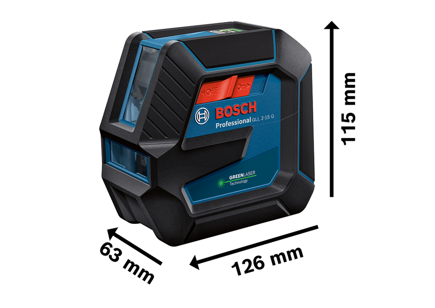 Лінійний лазер GLL 2-15 G + тримач LB 10 + стельове кріплення DK 10 Bosch Professional, артикул: 0601063W02, код товару: TLB-01109 фото