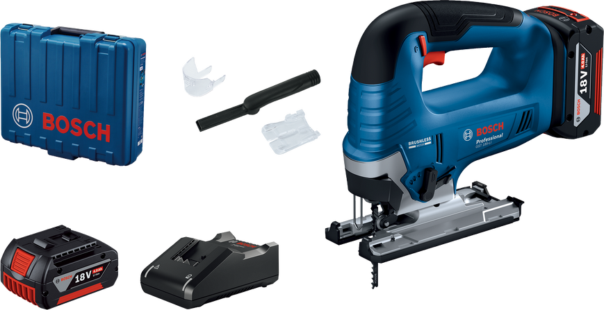 Аккумуляторный лобзик GST 185-LI + 2 x АКБ GBA 18V 4.0Ah + ЗУ GAL 18V-40 Bosch Professional, артикул: 06015B3024, код товара: TLB-04706 фото