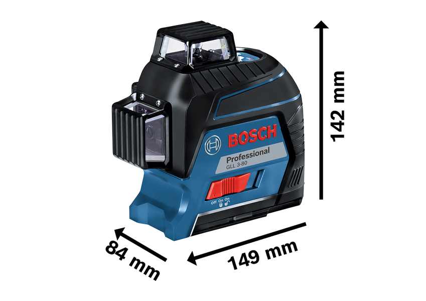Лінійний лазер GLL 3-80 (AA) + кейс Bosch Professional, артикул: 0601063S00, код товару: TLB-01114 фото