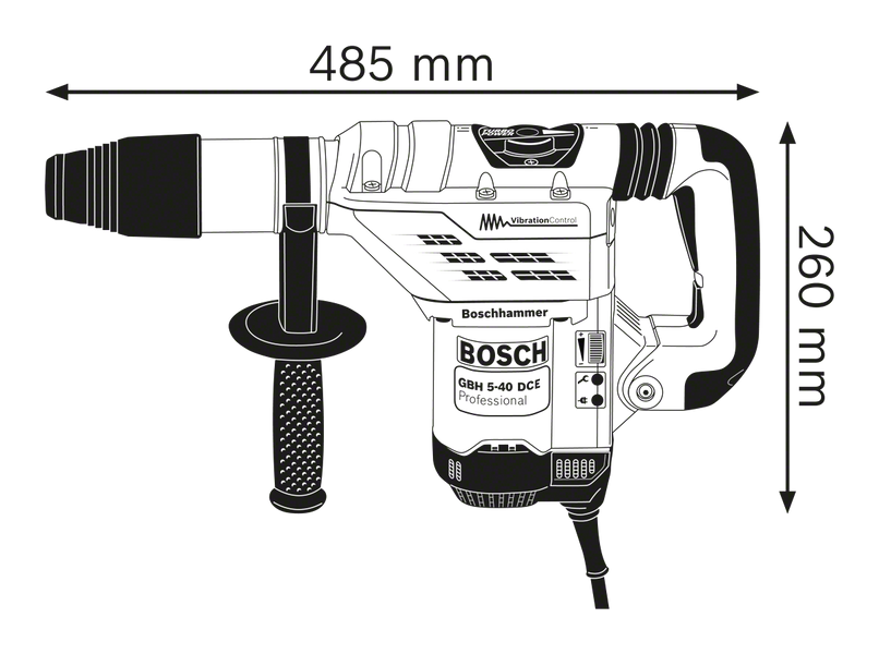 Перфоратор с SDS max GBH 5-40 DCE Bosch Professional, артикул: 0611264000, код товара: TLB-02312 фото
