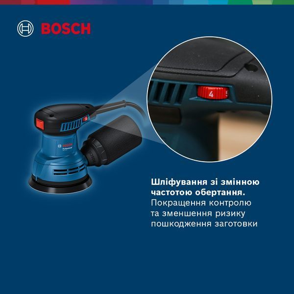 Ексцентрикова шліфувальна машина GEX 125 Bosch Professional, артикул: 06013A8020, код товару: TLB-02230 фото