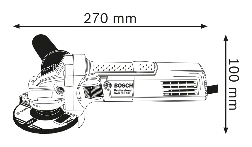 Угловая шлифовальная машина GWS 750 S Bosch Professional, артикул: 0601394121, код товара: TLB-02201 фото
