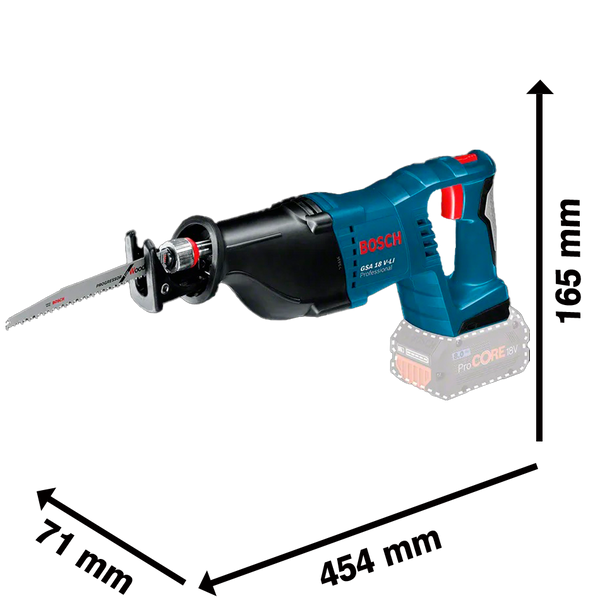 Аккумуляторная сабельная пила GSA 18V-LI + 1 x АКБ GBA 18V 4.0Ah + ЗУ GAL 18V-40 Bosch Professional, артикул: 0615990L6H, код товара: TLB-04504 фото