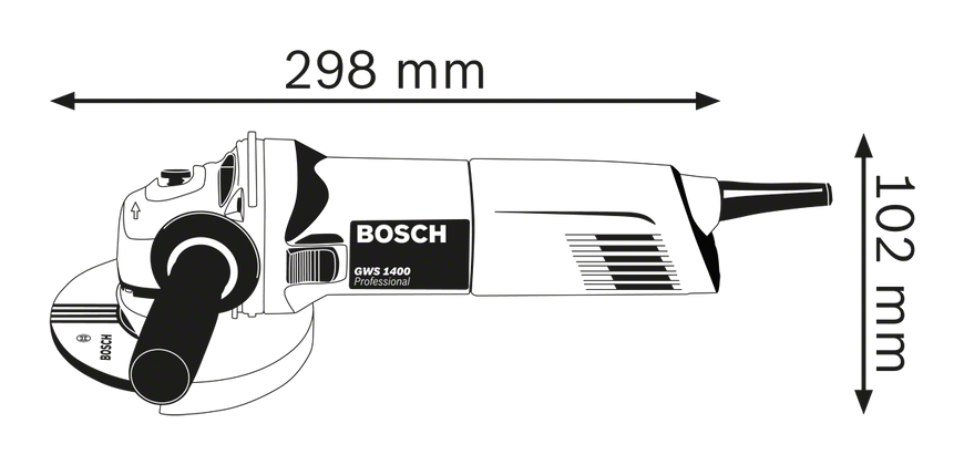 Кутова шліфувальна машина GWS 1400 Bosch Professional, артикул: 0601824806, код товару: TLB-02204 фото