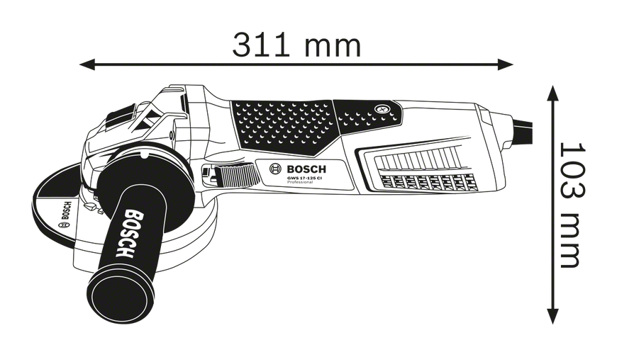 Кутова шліфувальна машина GWS 19-125 CI Bosch Professional, артикул: 060179N002, код товару: TLB-02206 фото