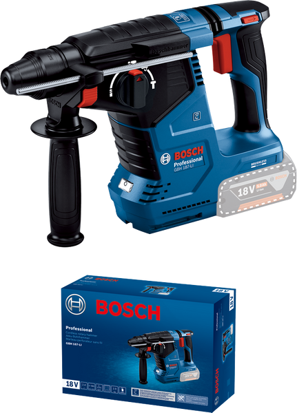 Аккумуляторный перфоратор с SDS plus GBH 187-LI, SOLO Bosch Professional, артикул: 0611923020, код товара: TLB-04110 фото