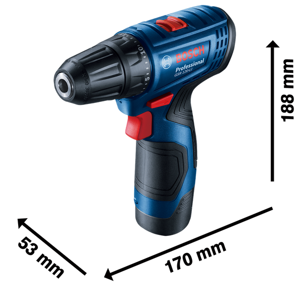 Акумуляторний дриль-шуруповерт GSR 120-LI + набір приладдя (23 предмети) Bosch Professional, артикул: 06019G8002, код товару: TLB-04235 фото