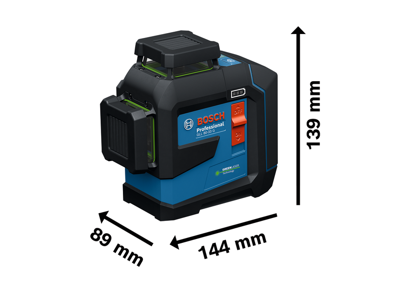 Лінійний лазер GLL 80-33 G + тримач LB 10 Bosch Professional, артикул: 0601065500, код товару: TLB-01121 фото