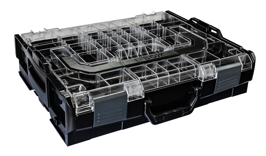 Асортимент-кейс L-BOXX 102, чорний з прозорою кришкою та комплектом вкладишів F3, 10 предметів, H63 L-BOXX, артикул: 6100000362+BSS F3, код товару: TLB-00267 фото